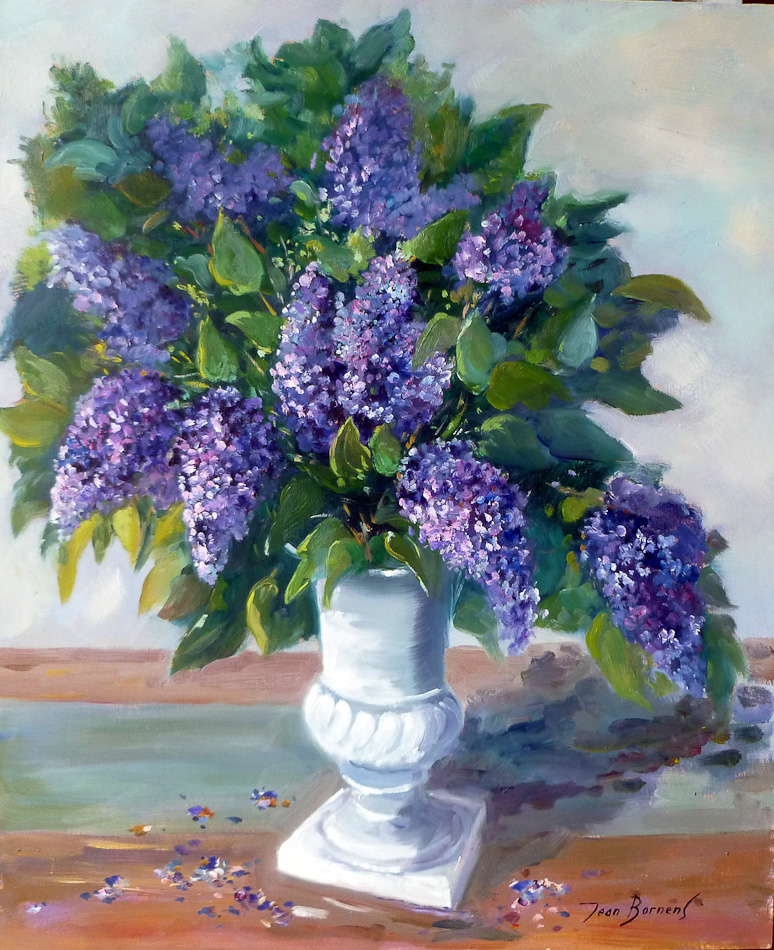 Vase de Lilas (Huile, 46×38, 8F)